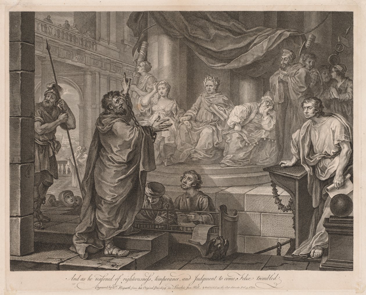 Paul før Félix Large Plate, 1752. av William Hogarth