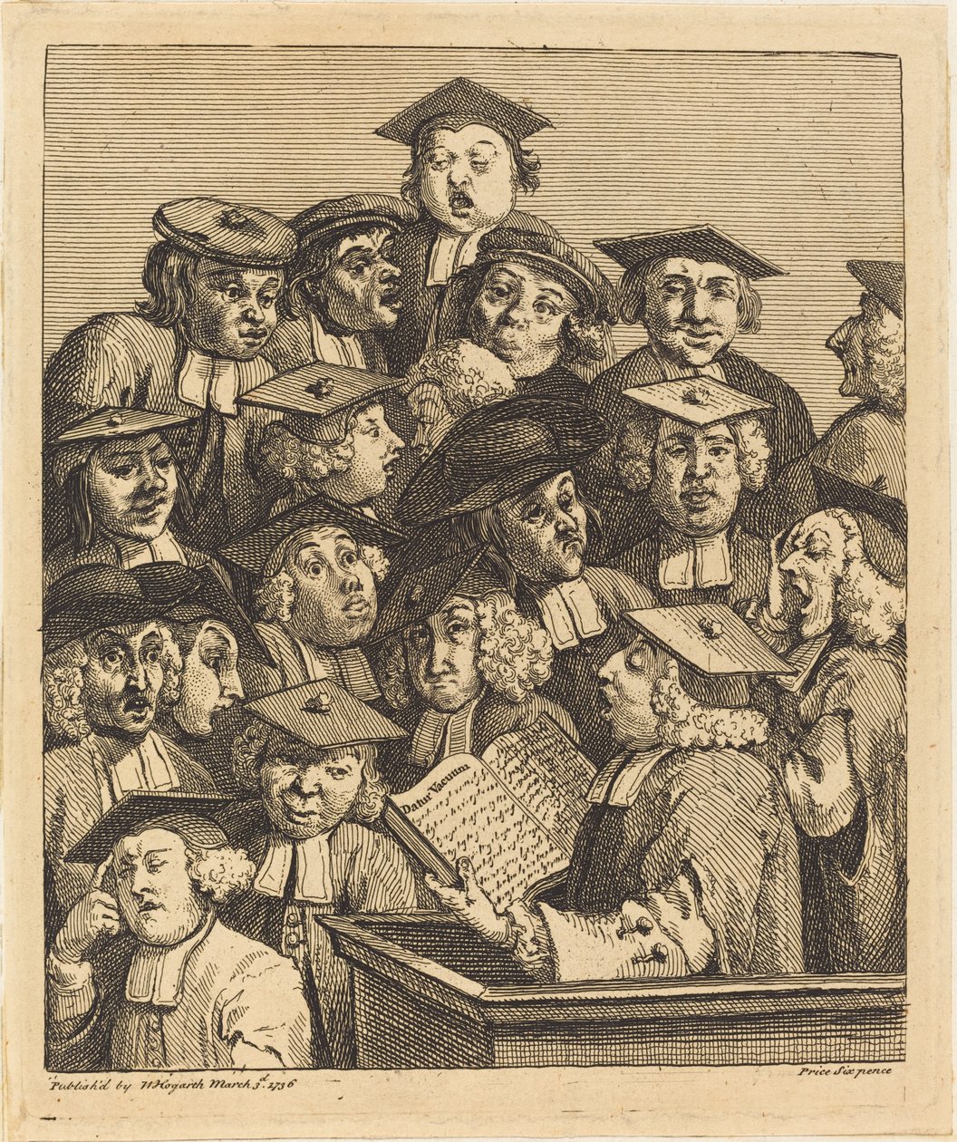 Forskere på en forelesning av William Hogarth