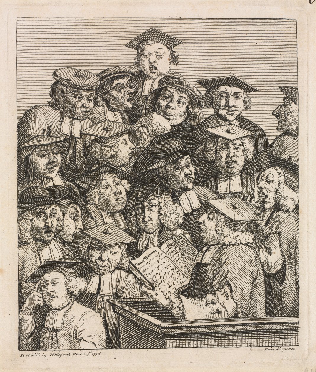 Forskere på en forelesning av William Hogarth