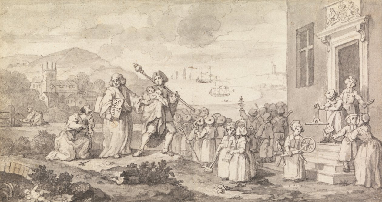 Studie for Foundlings av William Hogarth