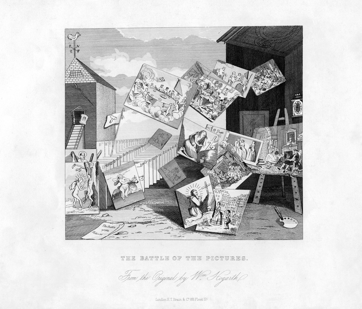 The Battle of the Pictures, 1800-tallet. av William Hogarth