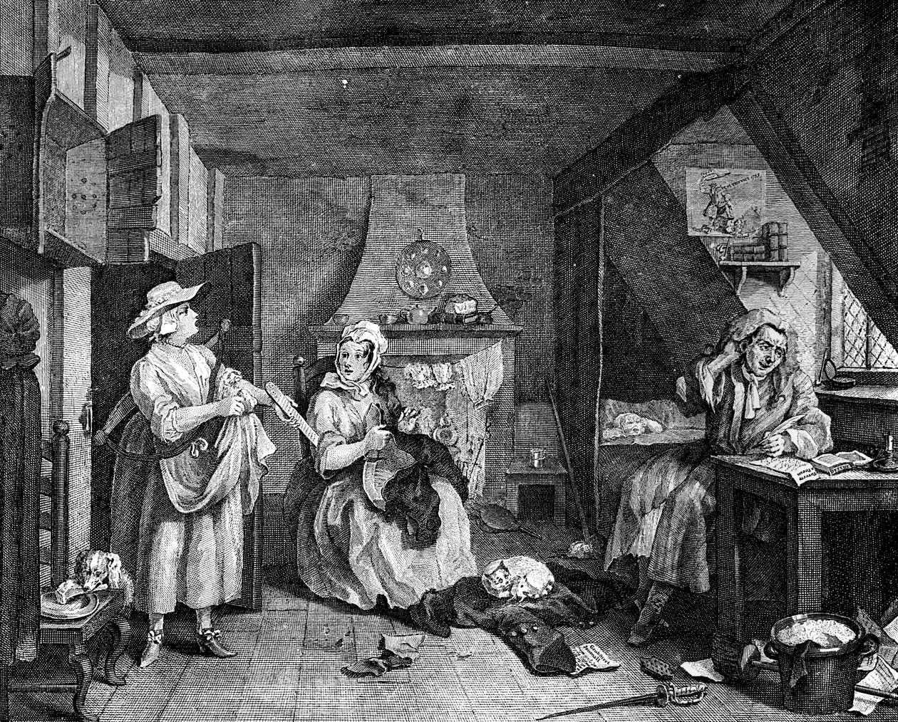 The Distrest Poet, 1740 av William Hogarth