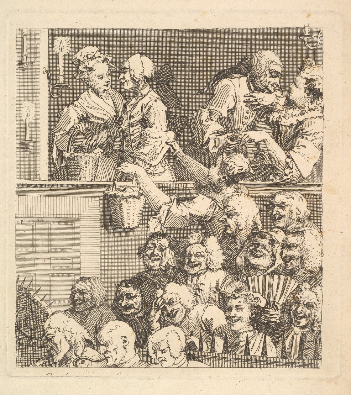 Det leende publikum, desember 1733. av William Hogarth