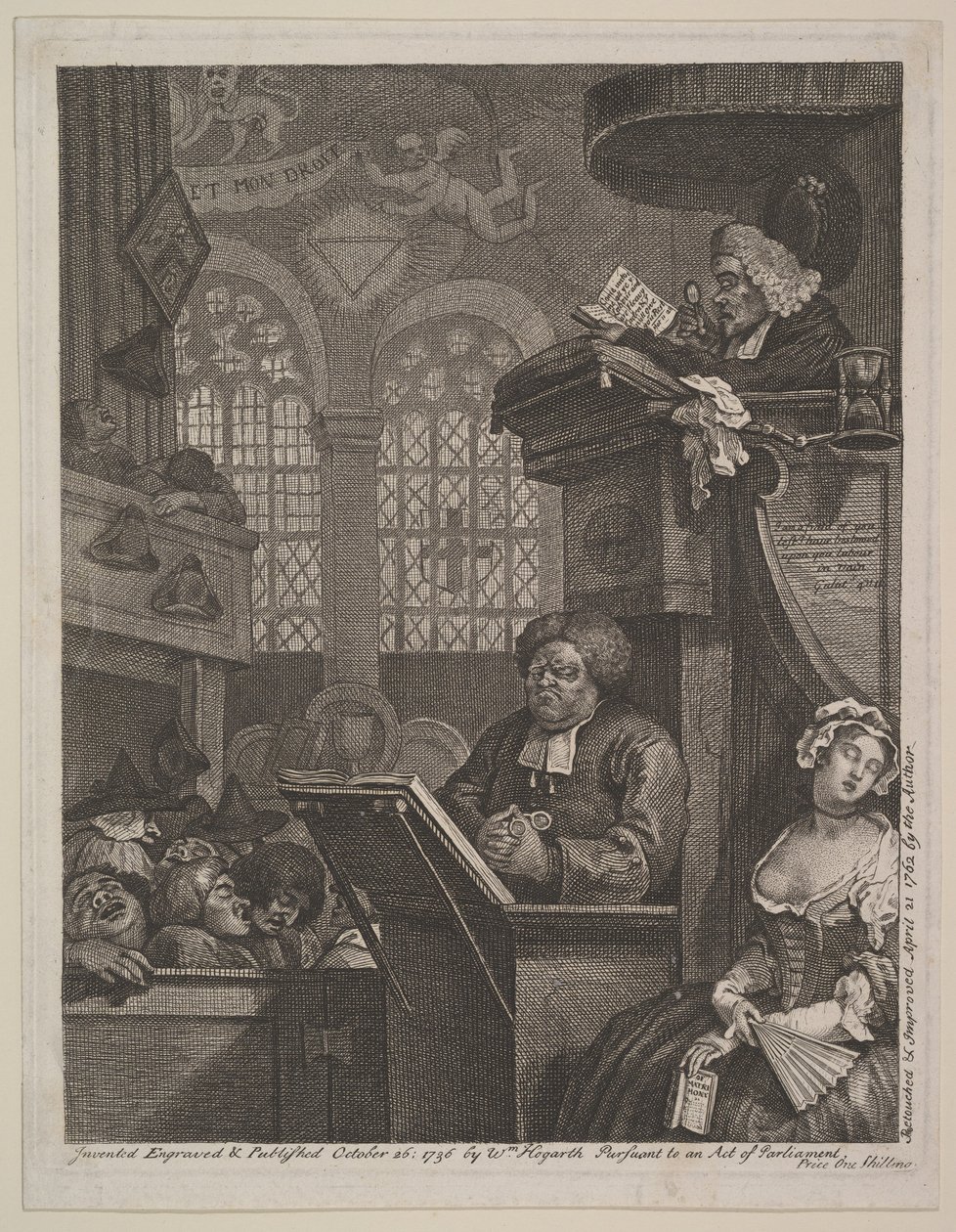 Den sovende menighet, 21. april 1762. av William Hogarth