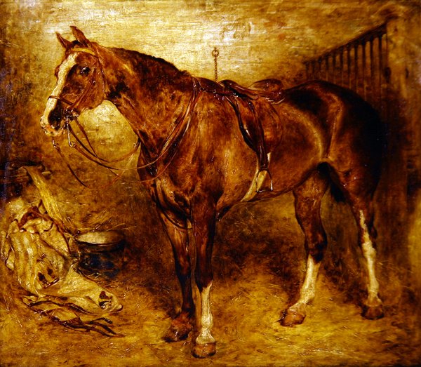 En hest i stallen av William Huggins