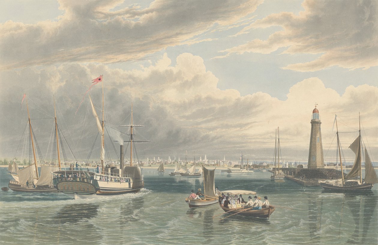 Buffalo, fra Lake Erie, publisert 1836. av William James Bennett