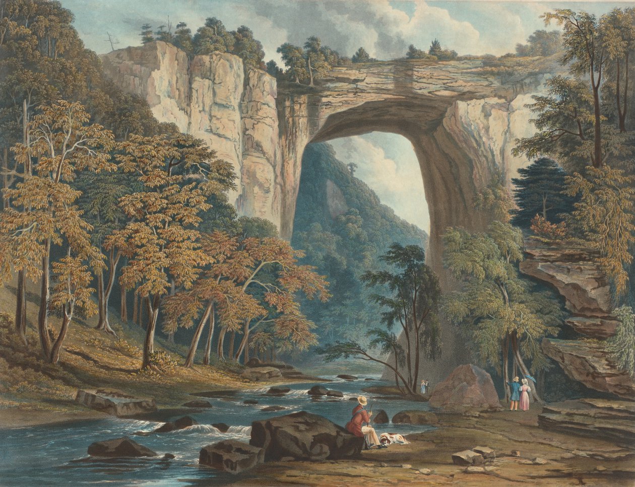 Utsikt over den naturlige broen, 1835. av William James Bennett
