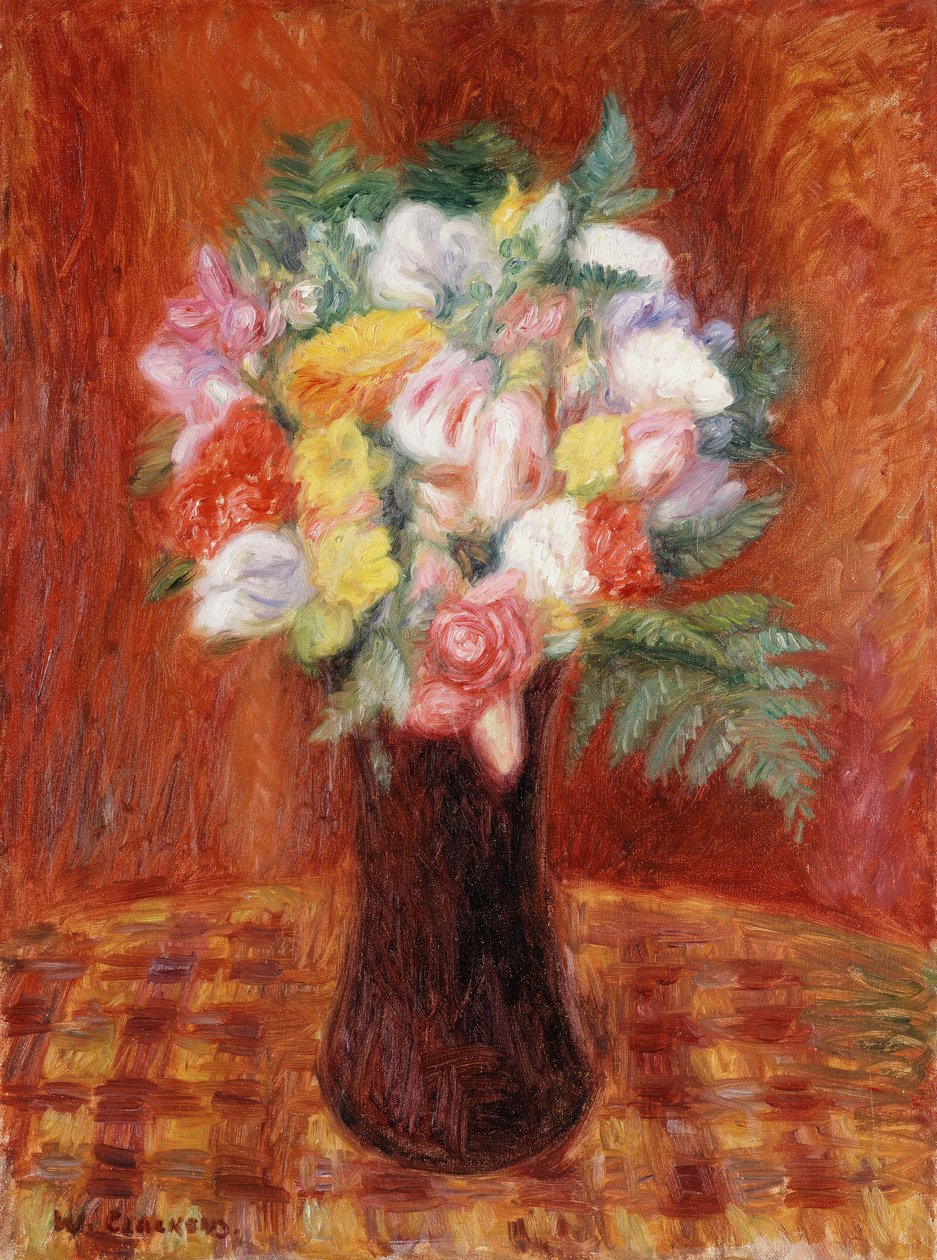 Bukett i lilla vase av William James Glackens