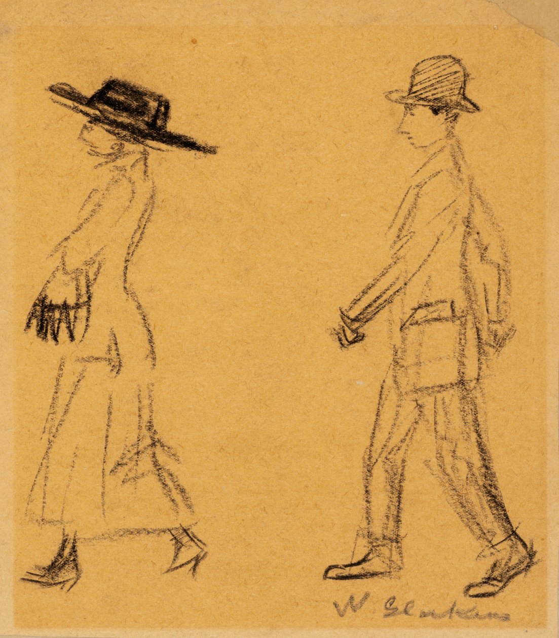 Mann følger kvinne av William James Glackens