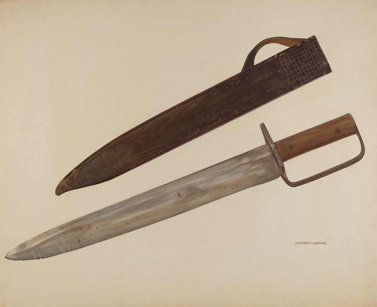 Grøftekniv og slire, ca. 1941. av William Ludwig