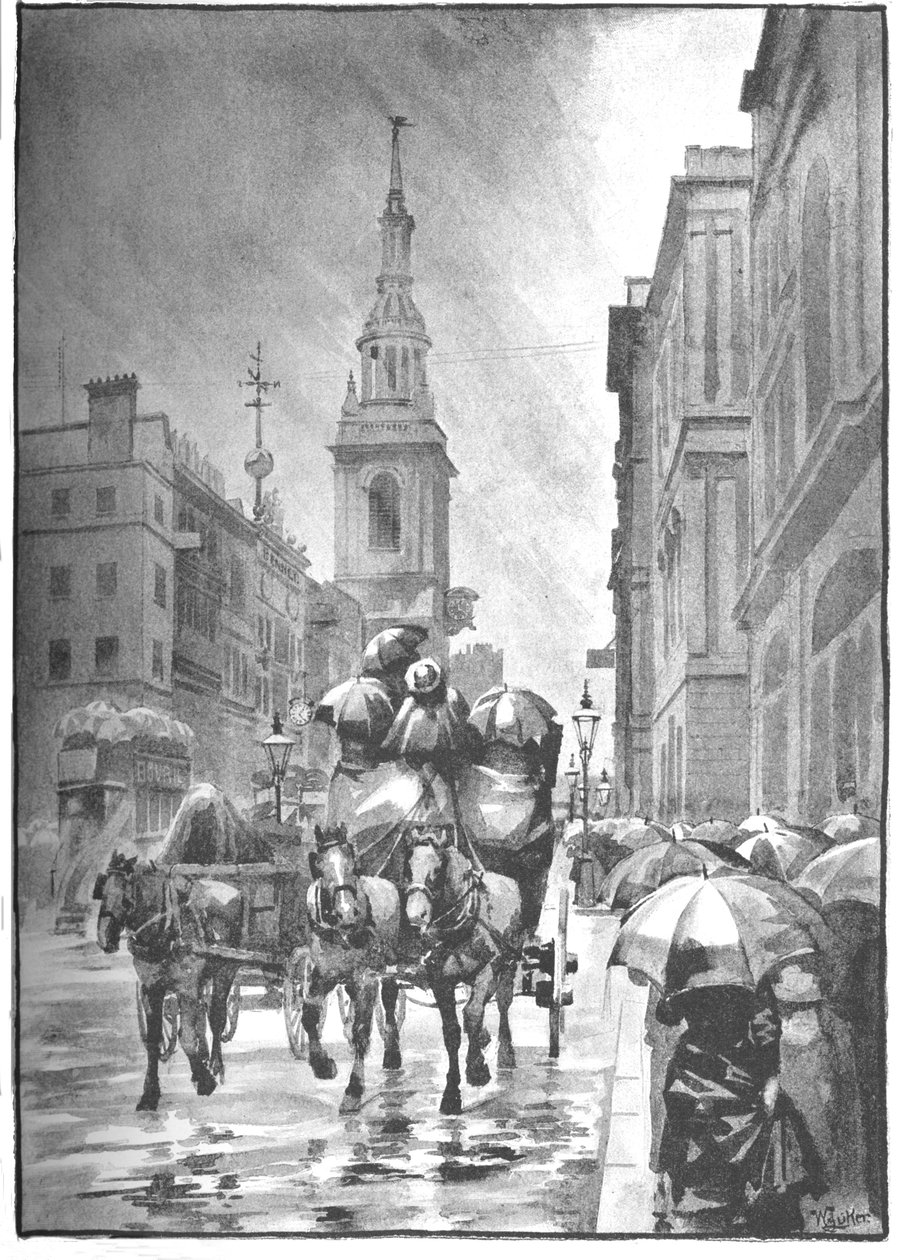 Cheapside - A Rainy Day, 1891 av William Luker