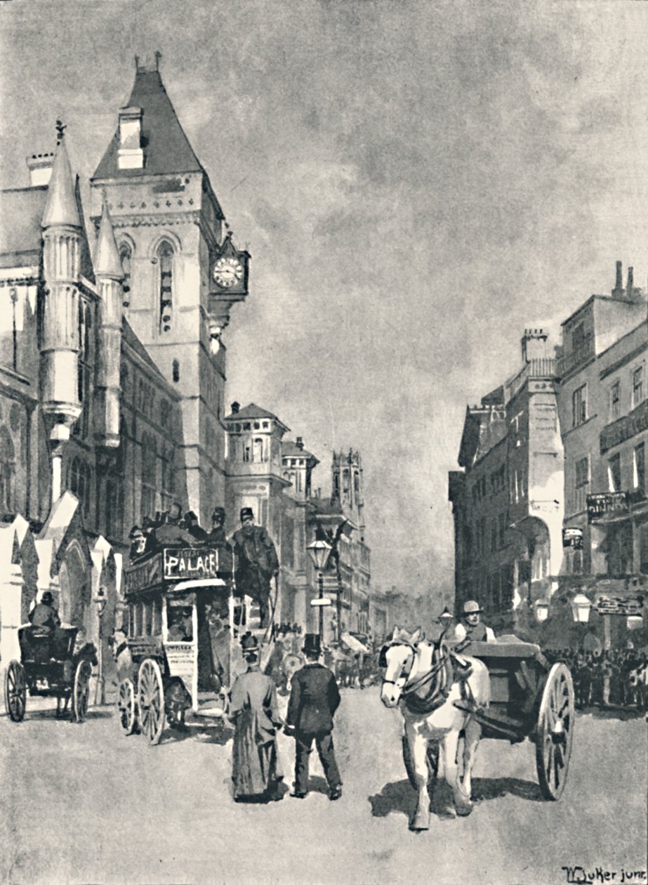 Fleet Street, viser domstolene, 1891 av William Luker