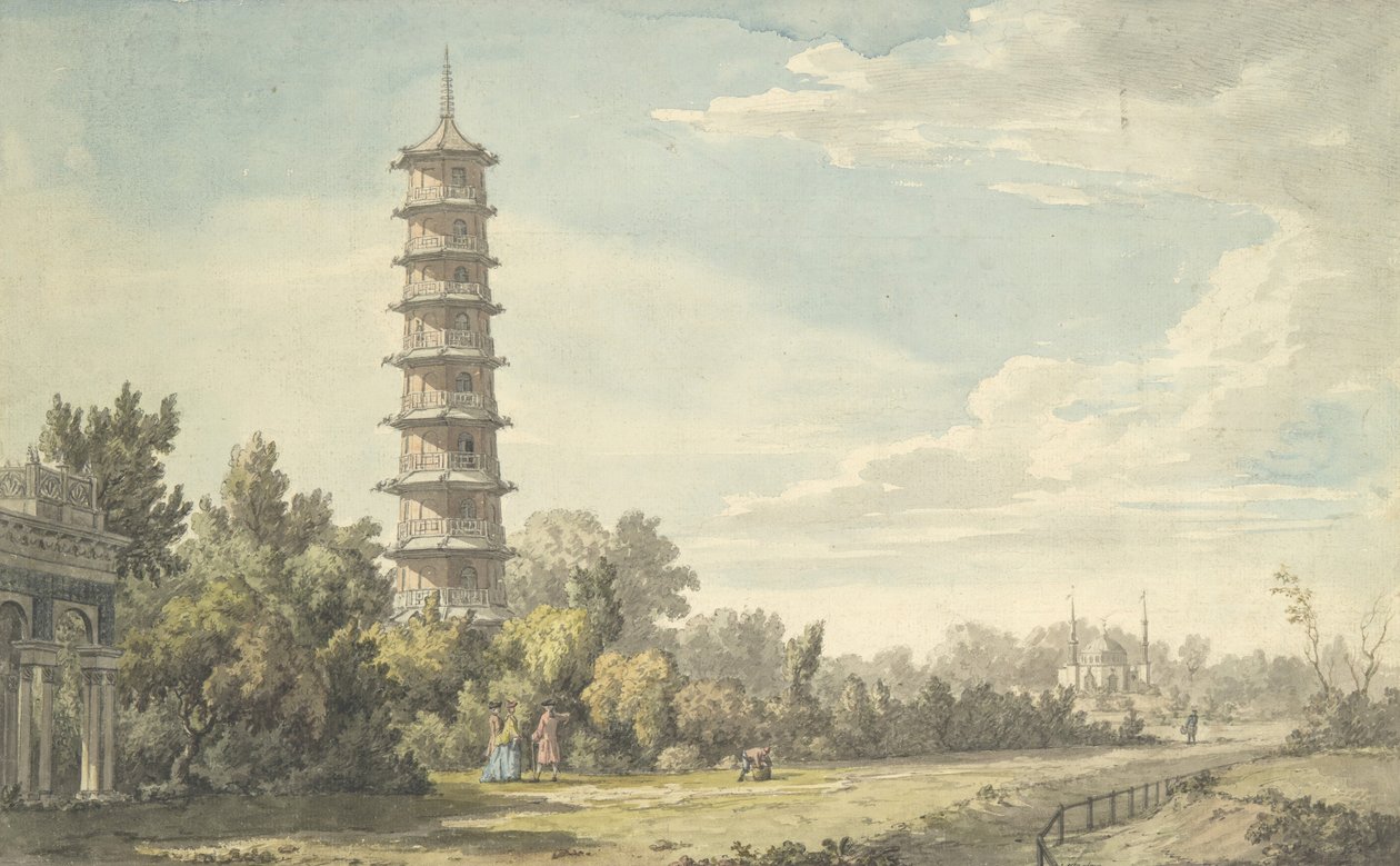 Utsikt over villmarken i Kew, 1763. av William Marlow