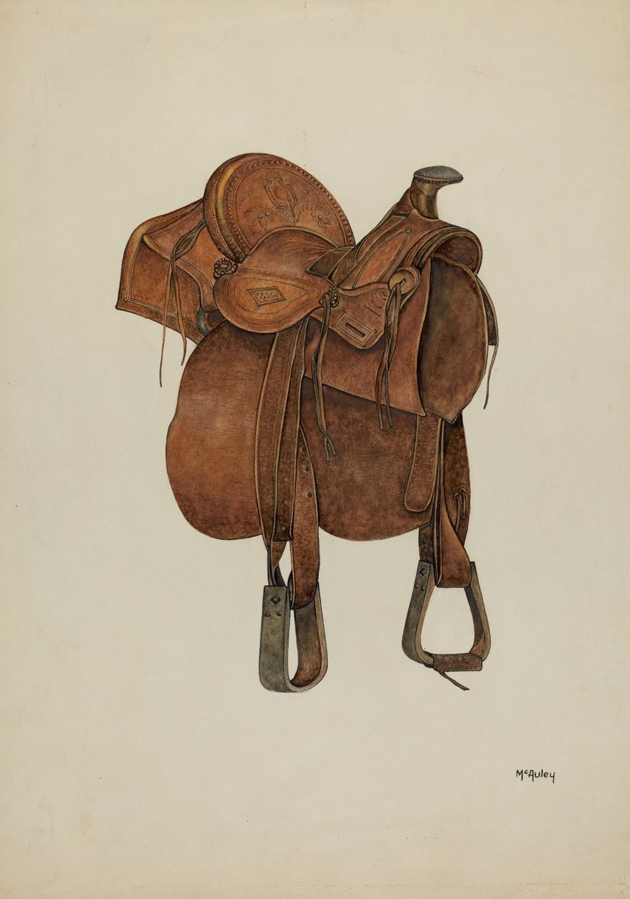 Skinnsadel, ca. 1940. av William McAuley