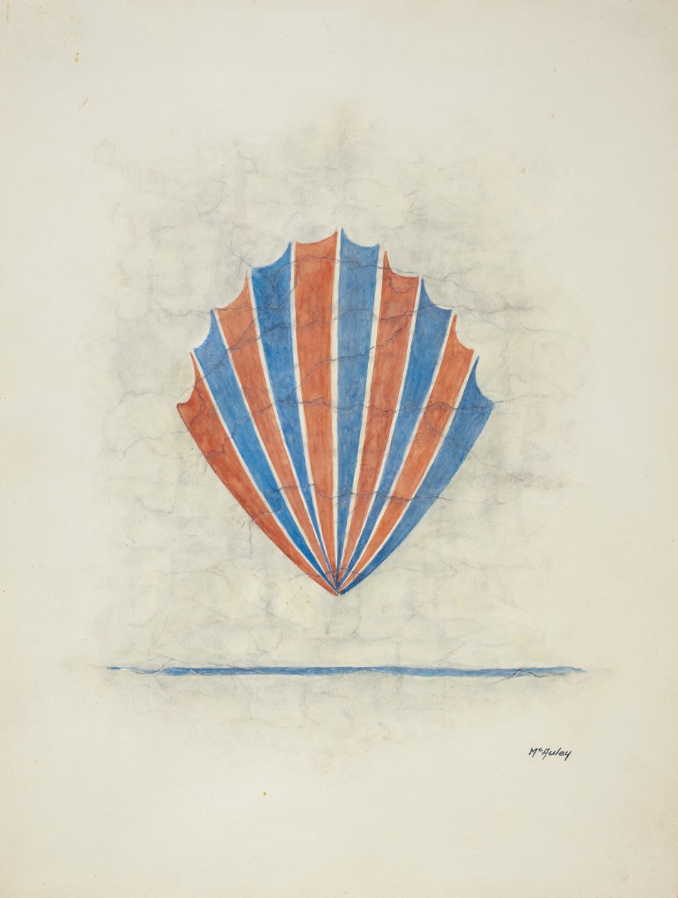 Restaureringstegning: Veggmaleri, 1938. av William McAuley