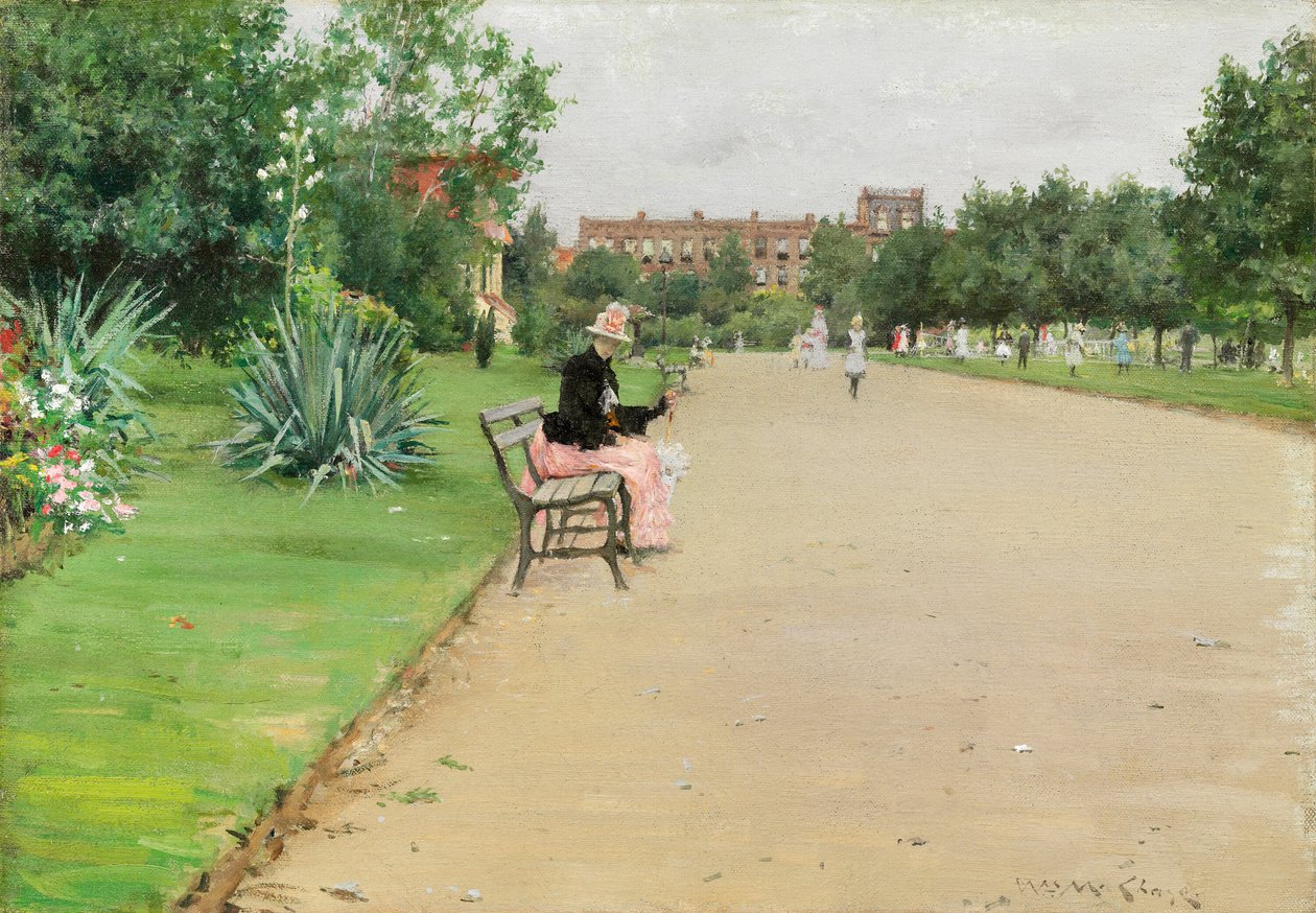 En bypark, ca. 1887. av William Merritt Chase