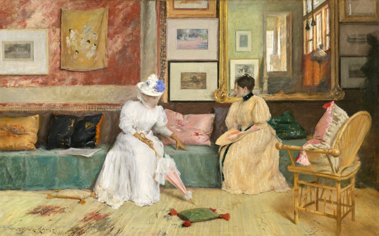 En vennlig samtale, 1895. av William Merritt Chase