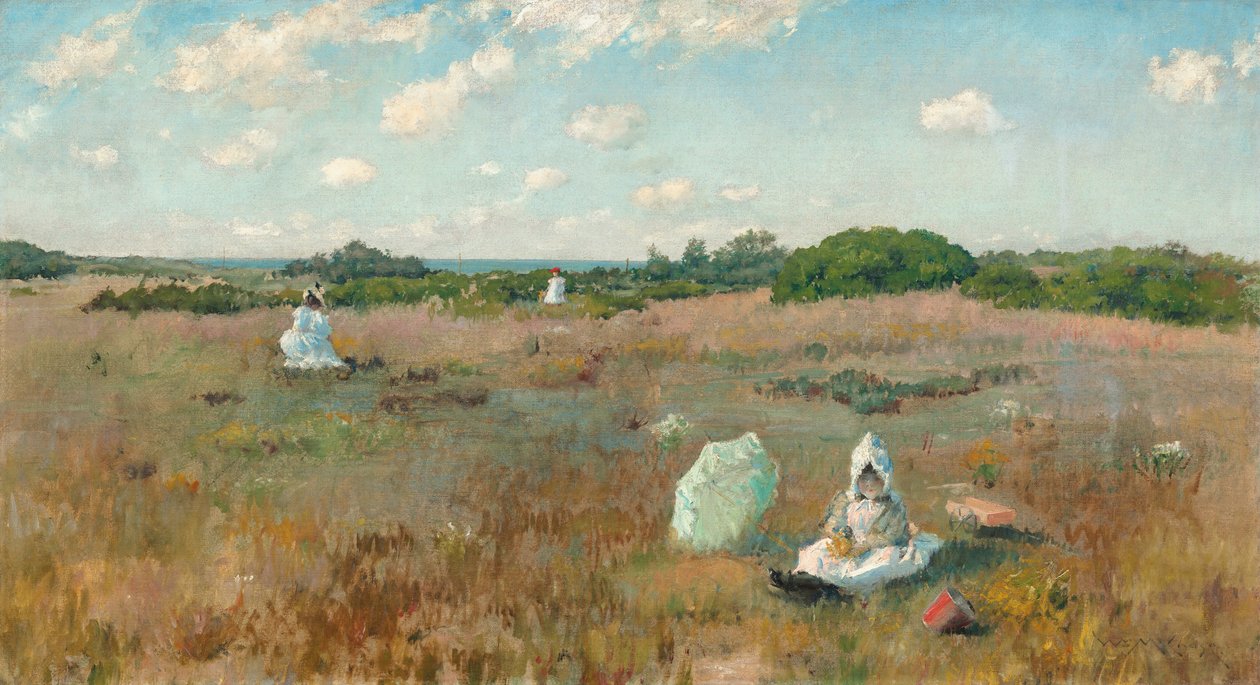 Innsamling av høstblomster, 18941895. av William Merritt Chase