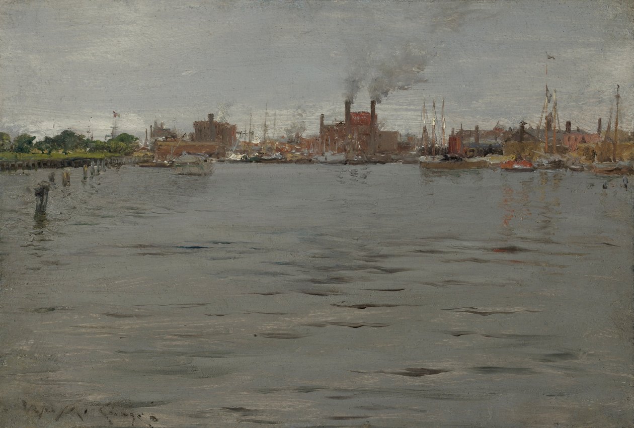 Harbour Scene, Brooklyn Docks av William Merritt Chase