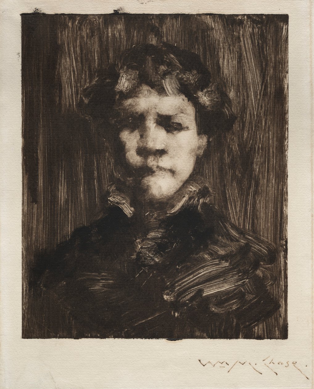 Hodet til en gutt. av William Merritt Chase