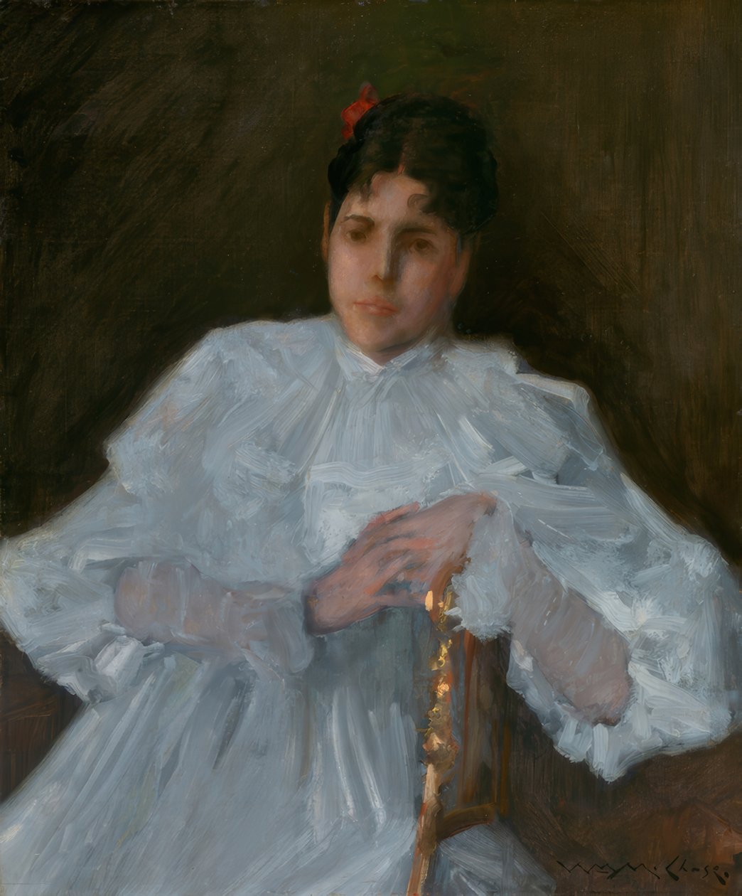 Jente i hvitt av William Merritt Chase