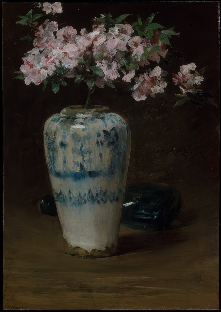 Rosa Azalea – kinesisk vase av William Merritt Chase