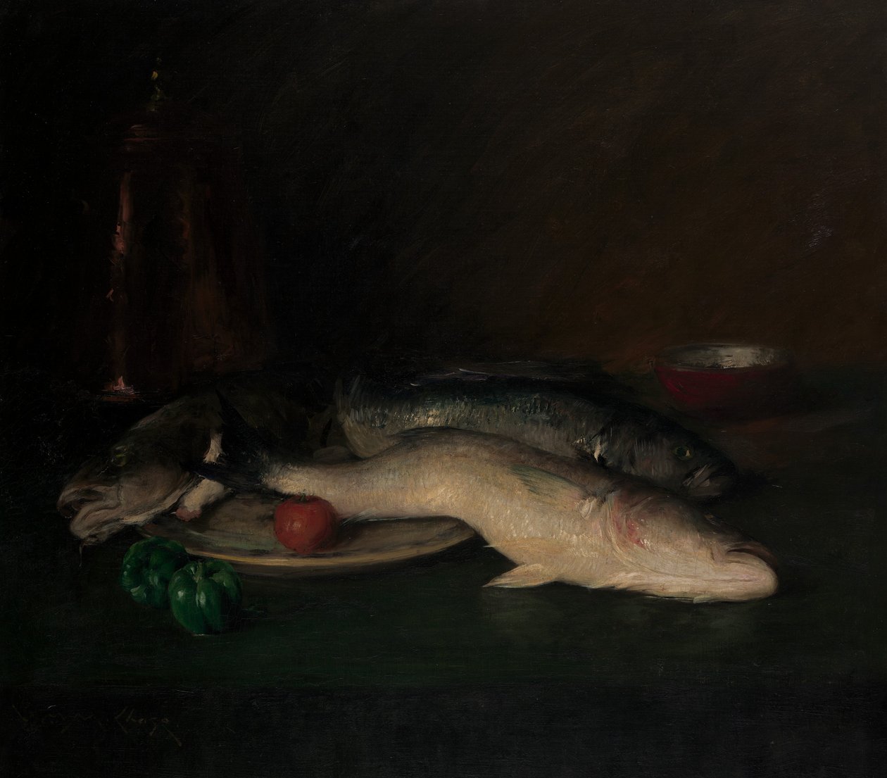 Still Life: Fish, av 1908. av William Merritt Chase