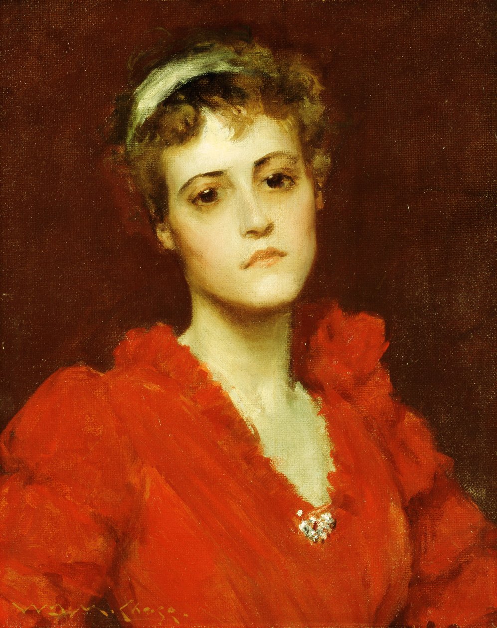 Den røde kjolen, av William Merritt Chase