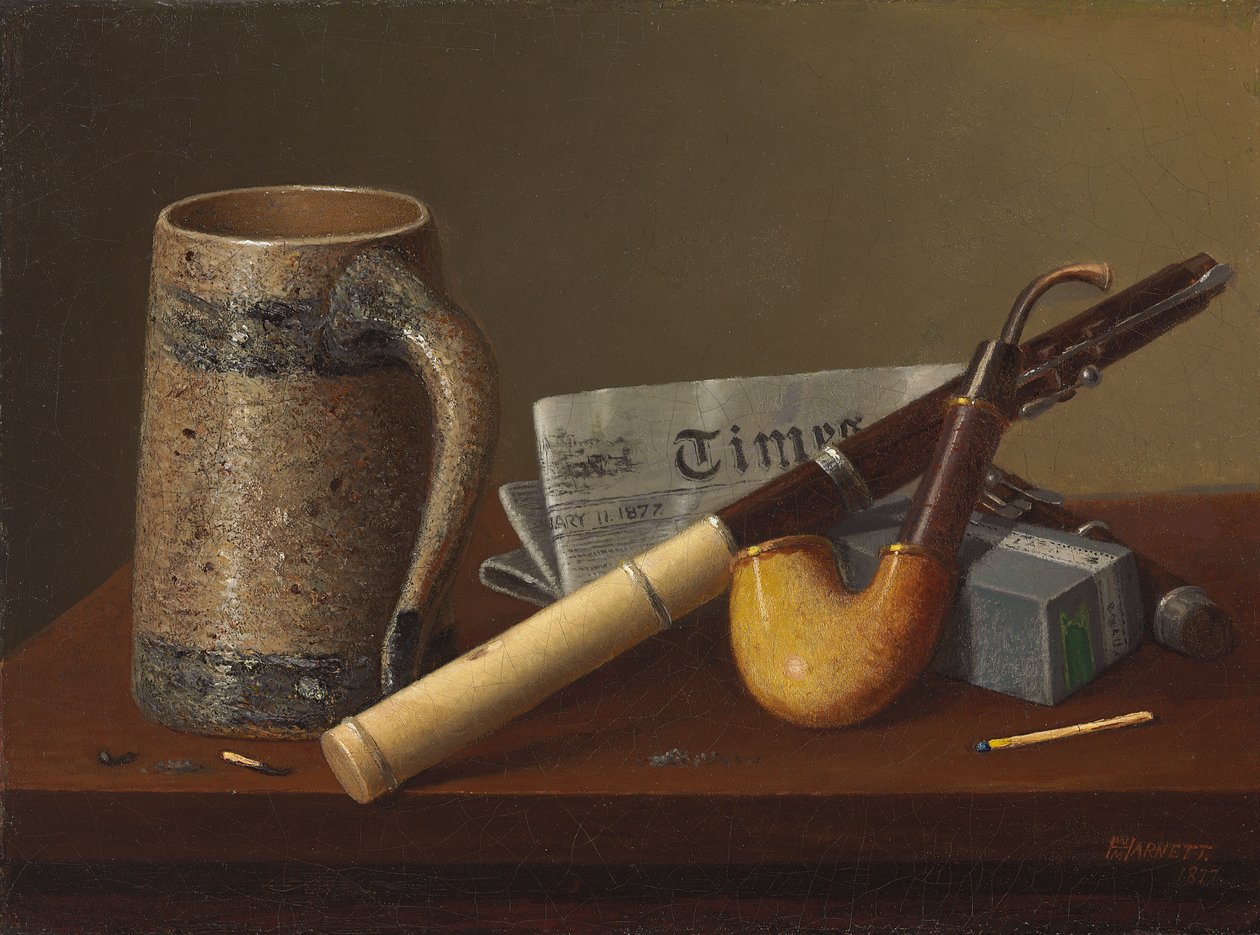 Fløyte og tider, 1877 av William Michael Harnett
