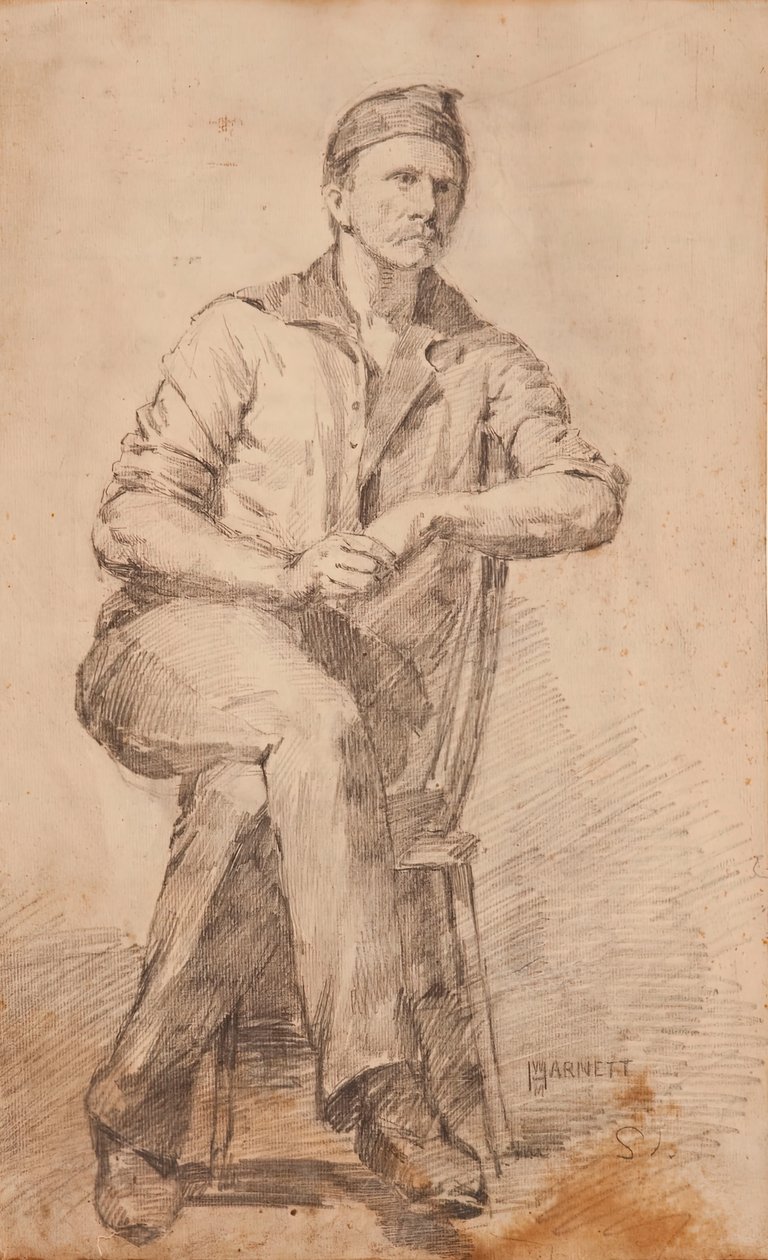 Sittende mann, ca. 1870. av William Michael Harnett