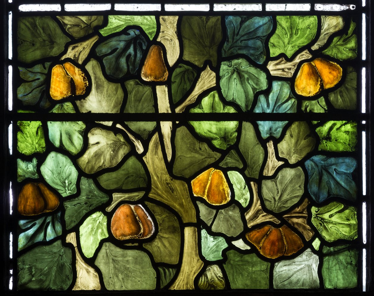 Bladdetalj, 1879 (farget glass) av William Morris