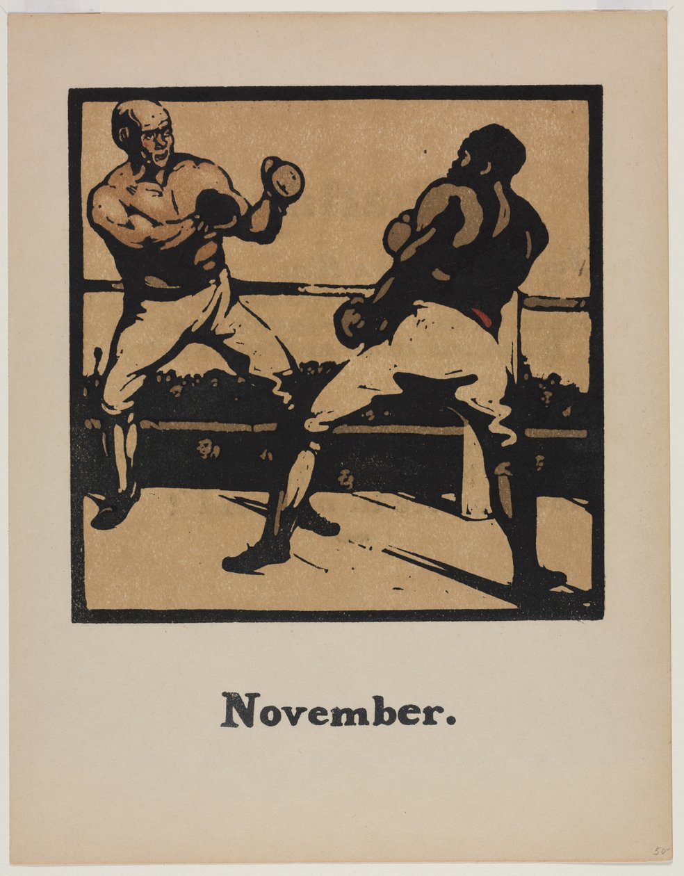 En almanakk med tolv idretter: Boksing av William Nicholson
