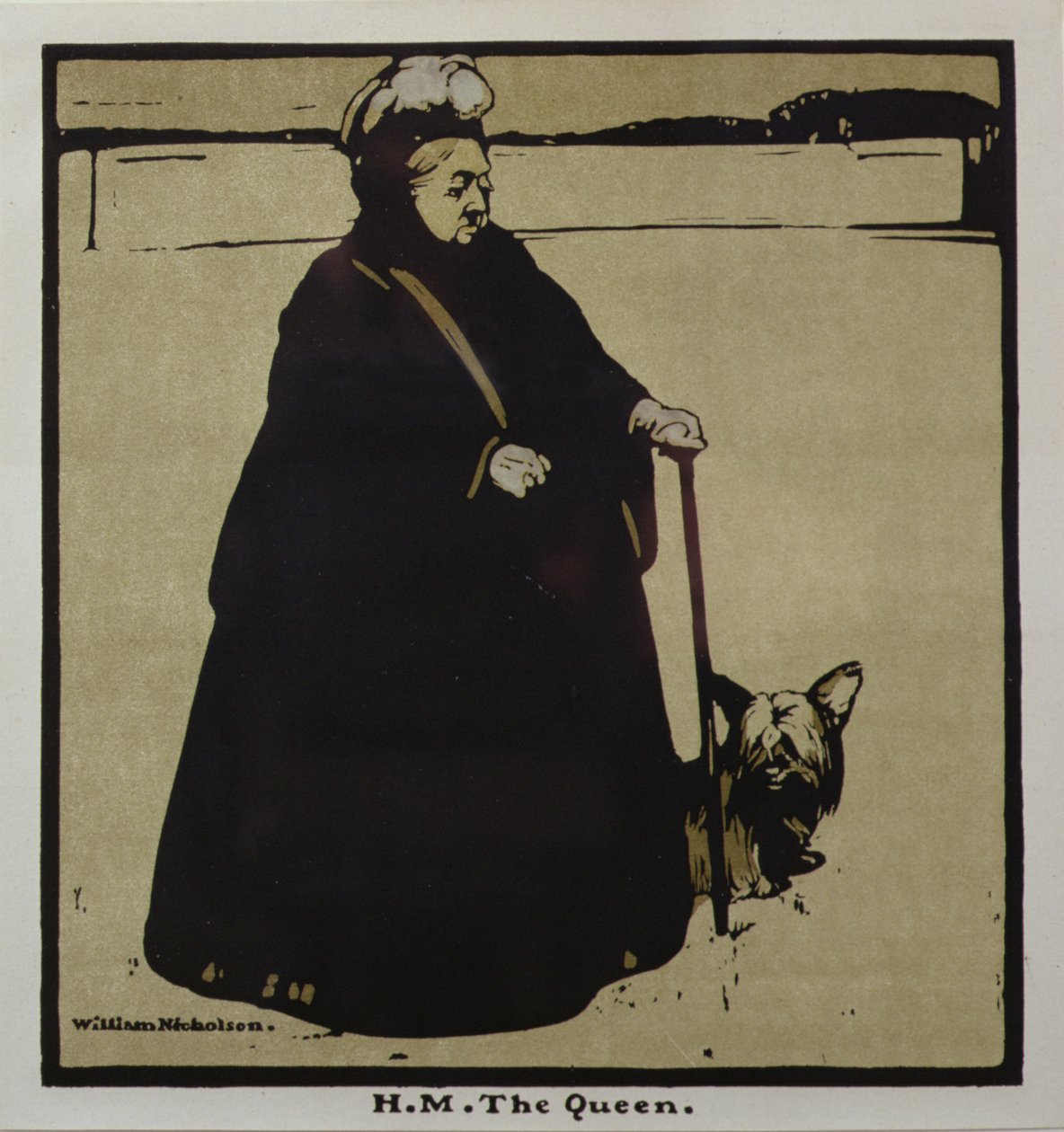 H.M. Dronningen (farge litho) av William Nicholson