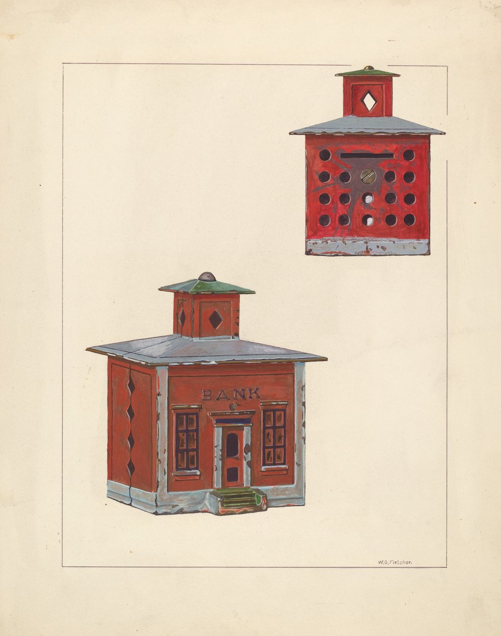 Red School House Bank, ca. 1937. av William O. Fletcher