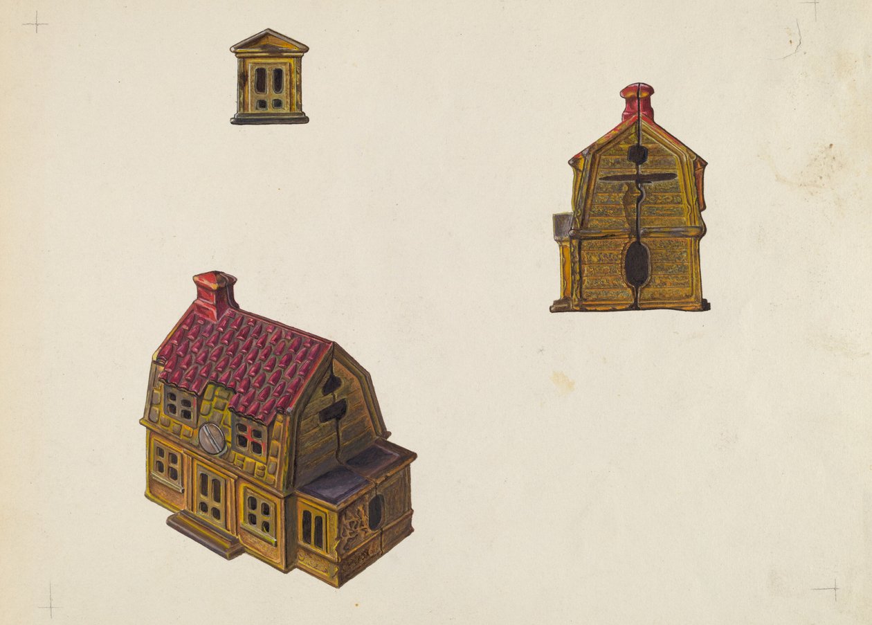 Flislagt takhusbank, ca. 1939. av William O. Fletcher