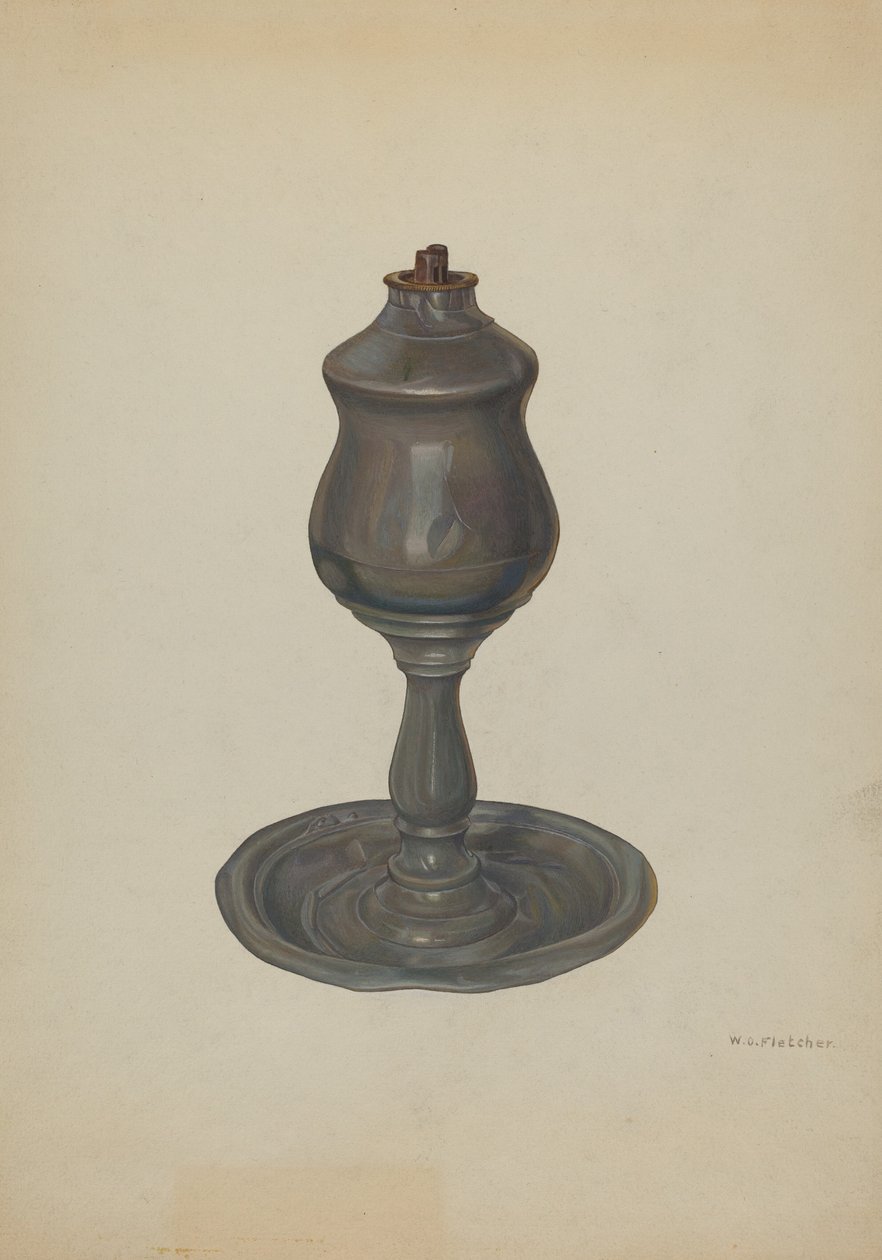 Hvaloljelampe, ca. 1940. av William O. Fletcher