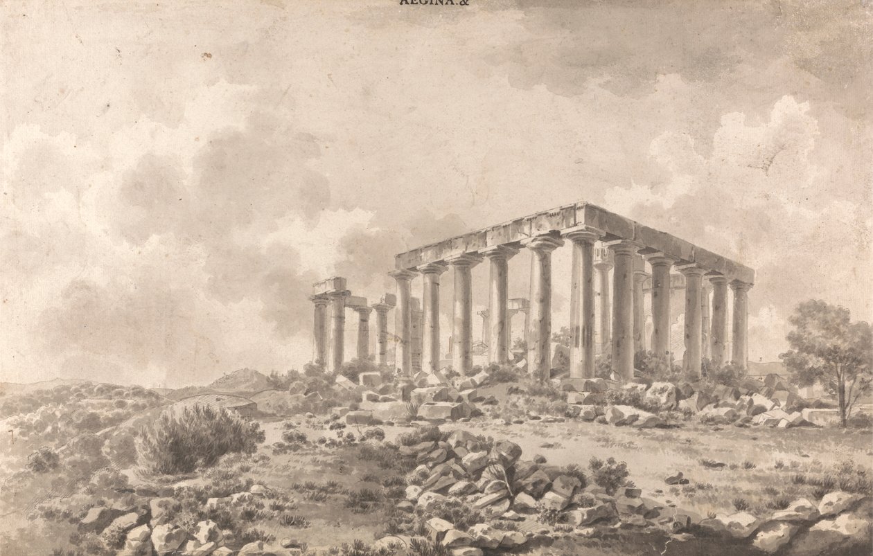 Temple of Jupiter Panhellenios i Egina av William Pars