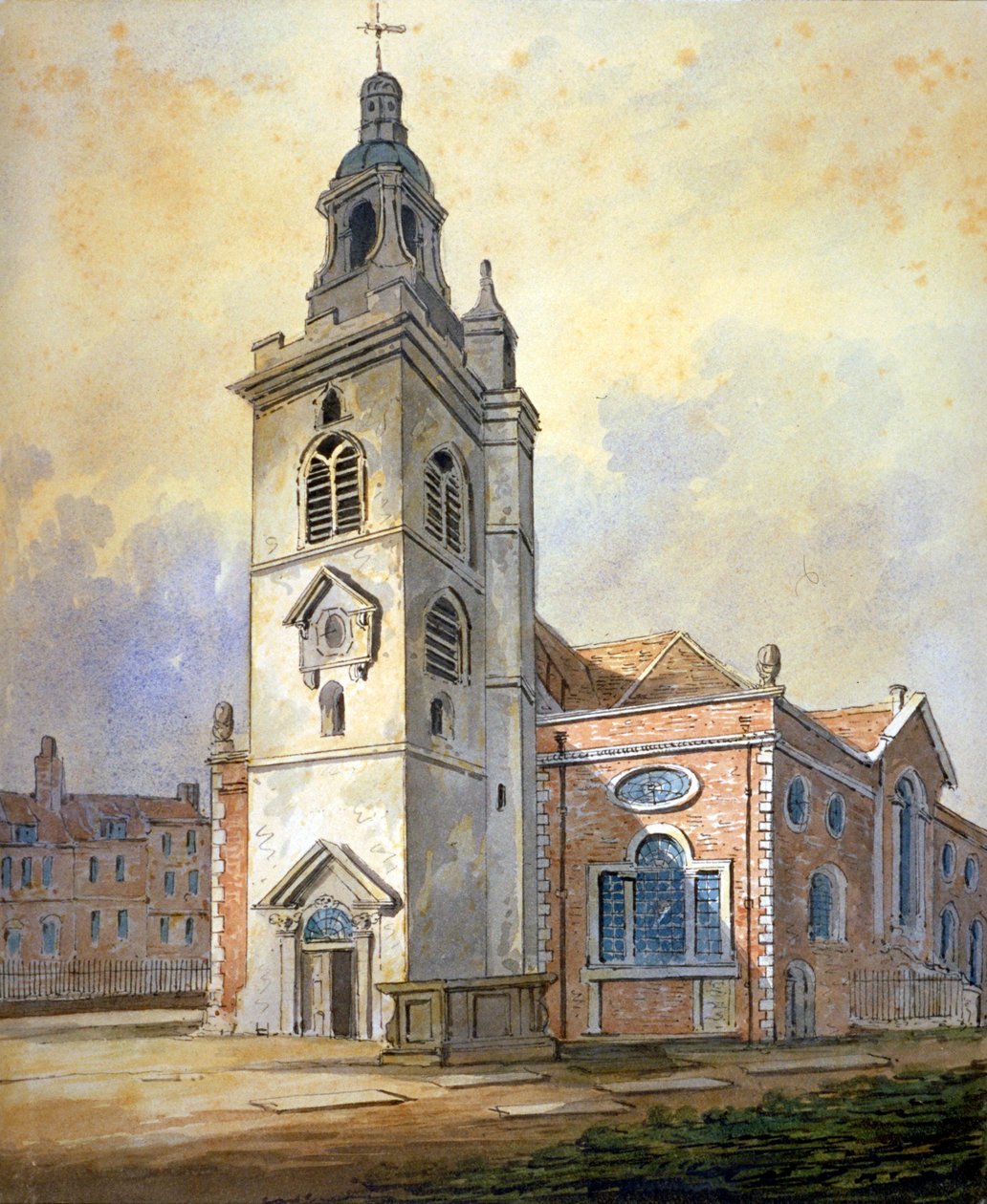 Church of St Mary, Whitechapel, London, c1815 av William Pearson