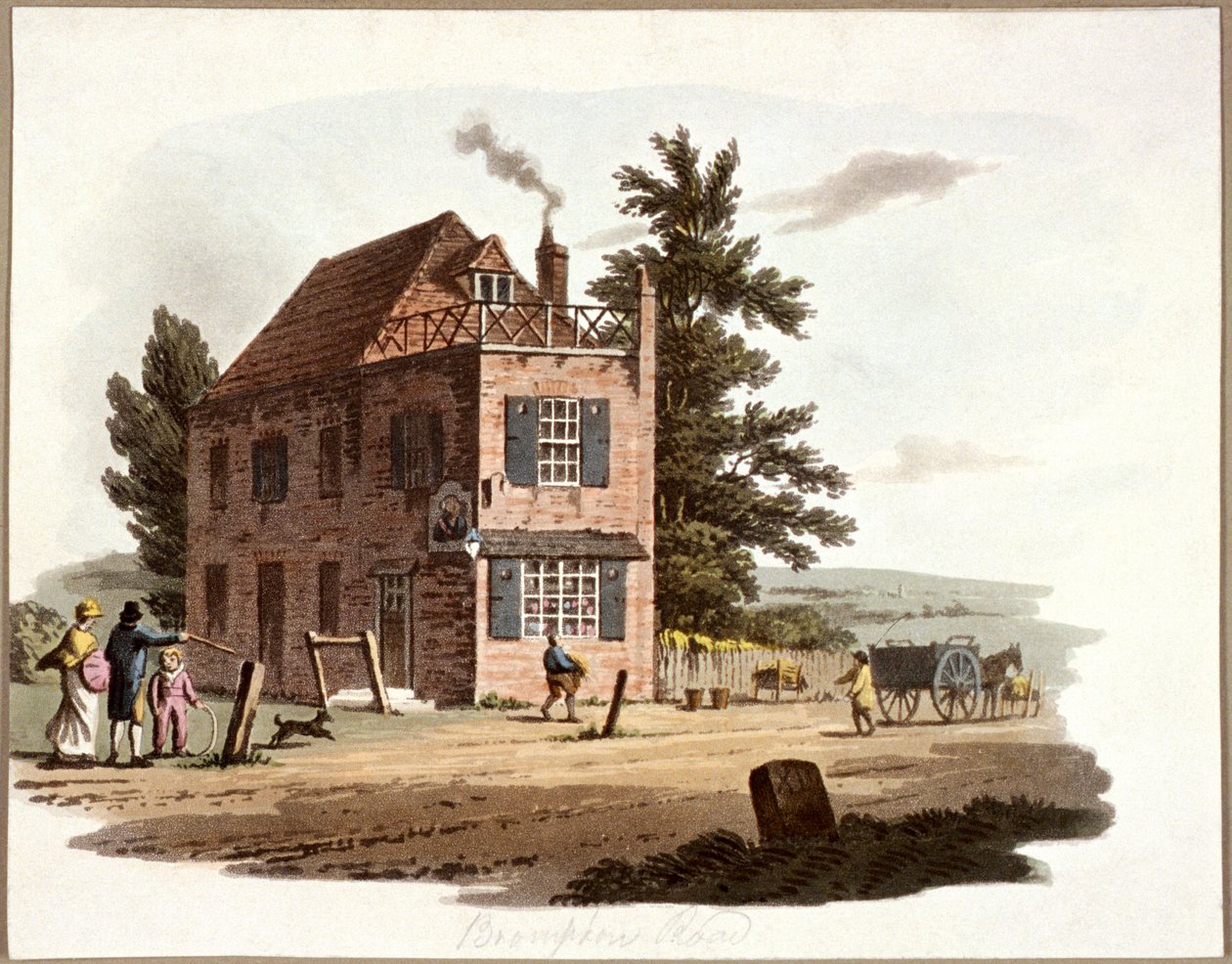 Brompton Road, Kensington, London, c1810 av William Pickett