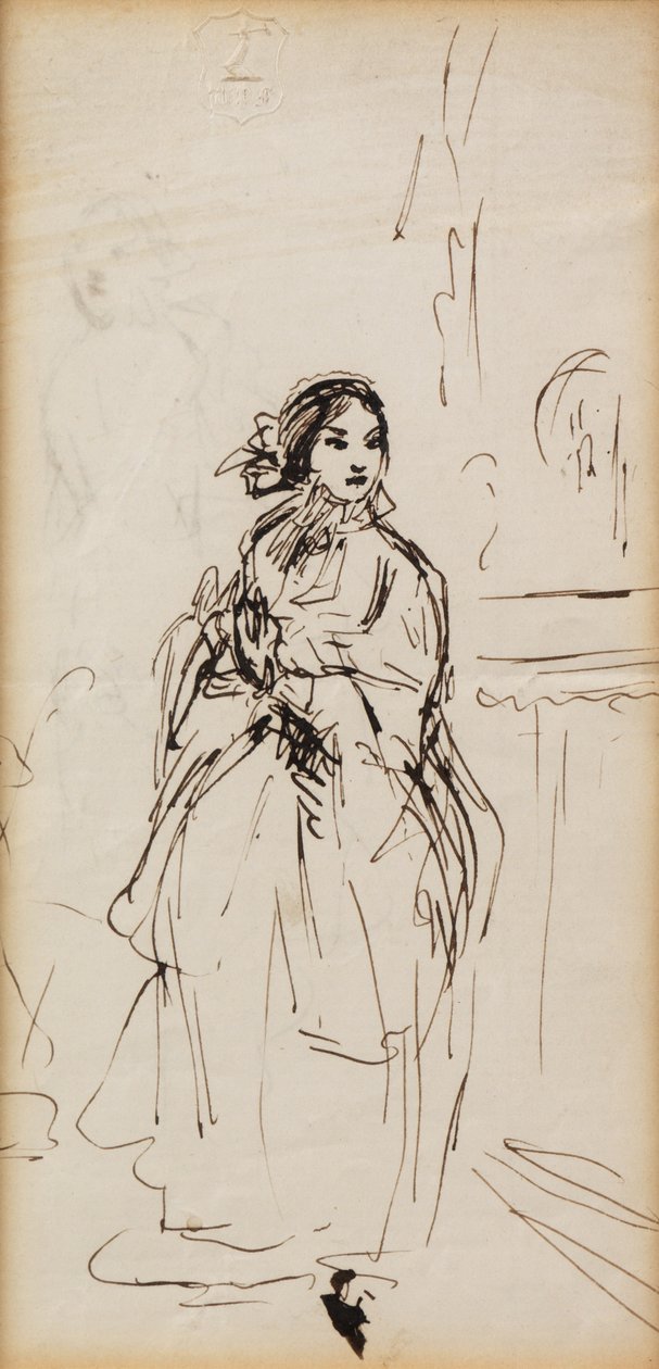 Hurrying Girl (penn og blekk) av William Powell Frith