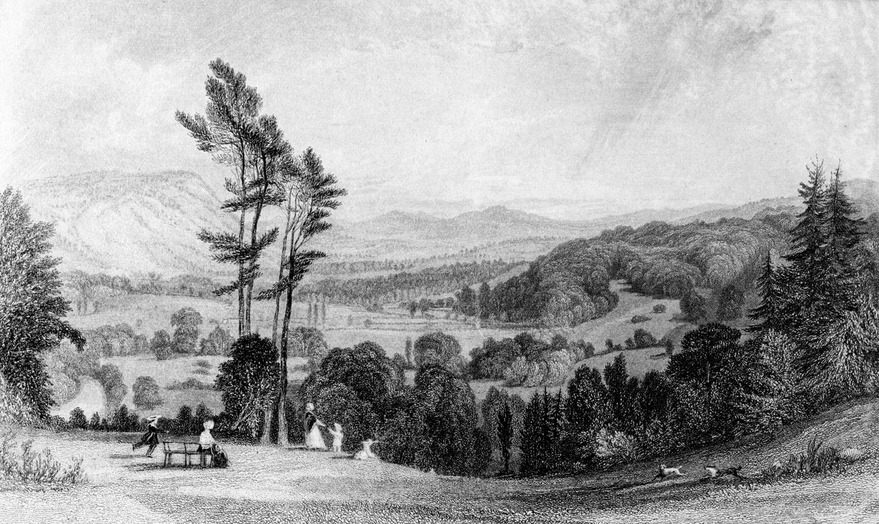 Utsikt fra Norbury, Surrey, 1800-tallet. av William Radclyffe