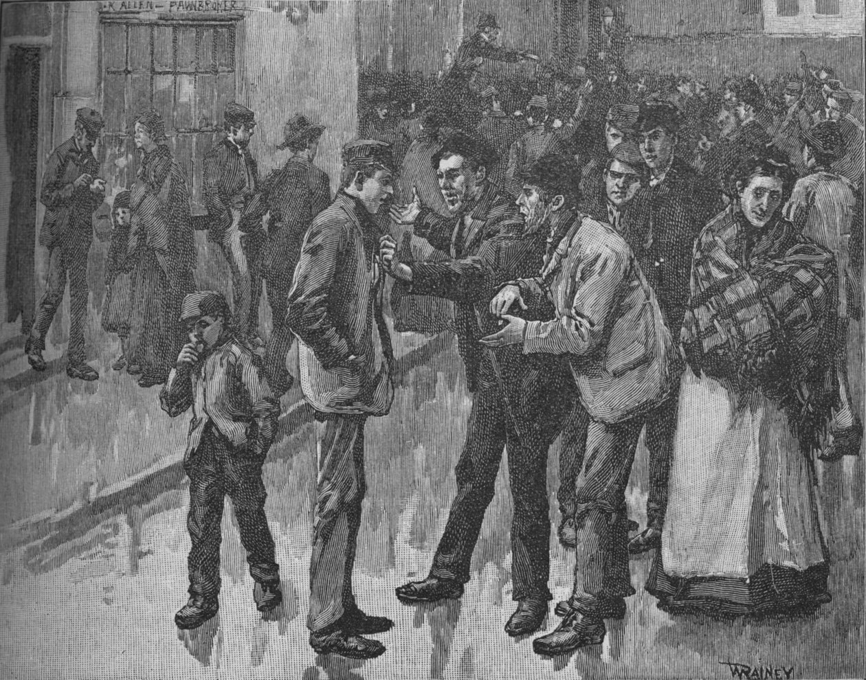 Scene under Preston Strike, c1890 av William Rainey