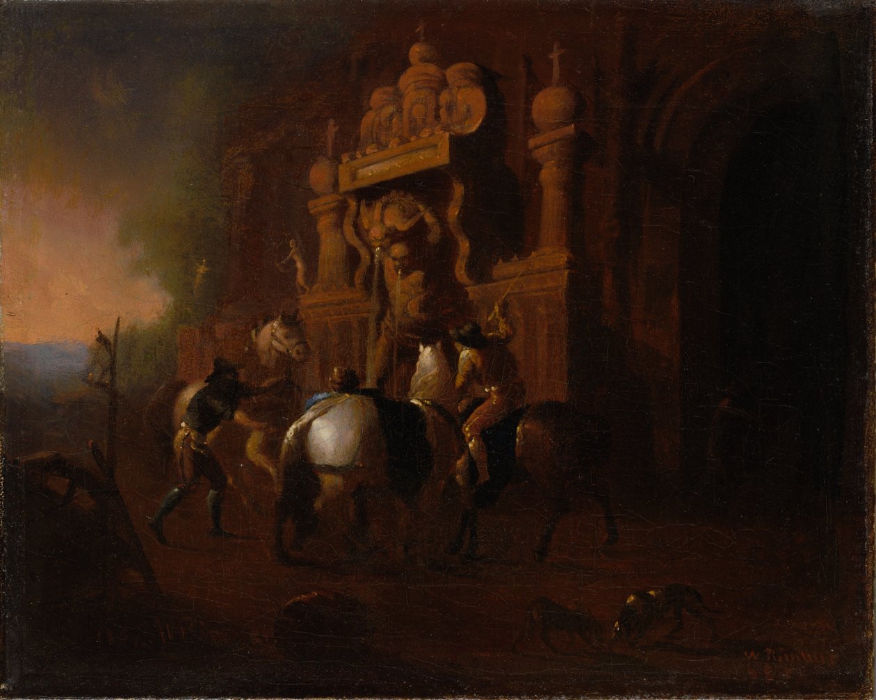 Hester ved en fontene, 185657. av William Rimmer