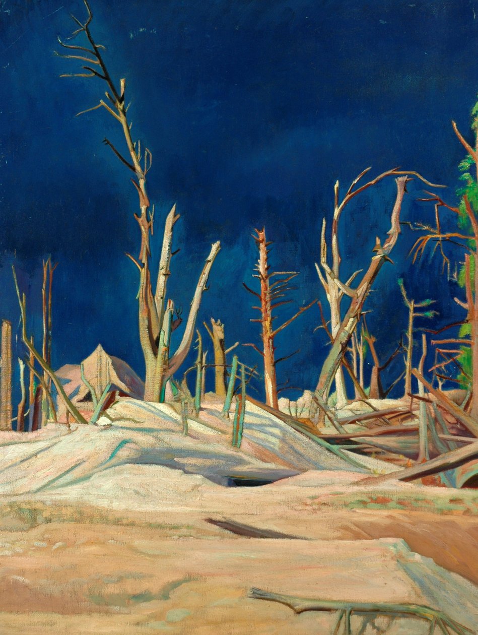 Blasted Trees (olje på lerret) av William Rothenstein