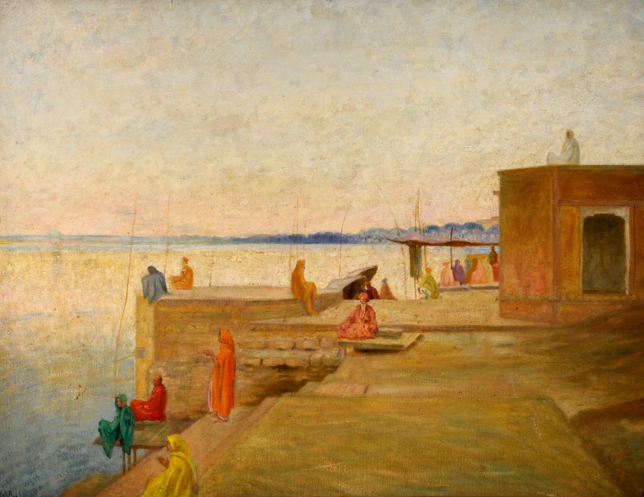 Kveld i Benares, India av William Rothenstein