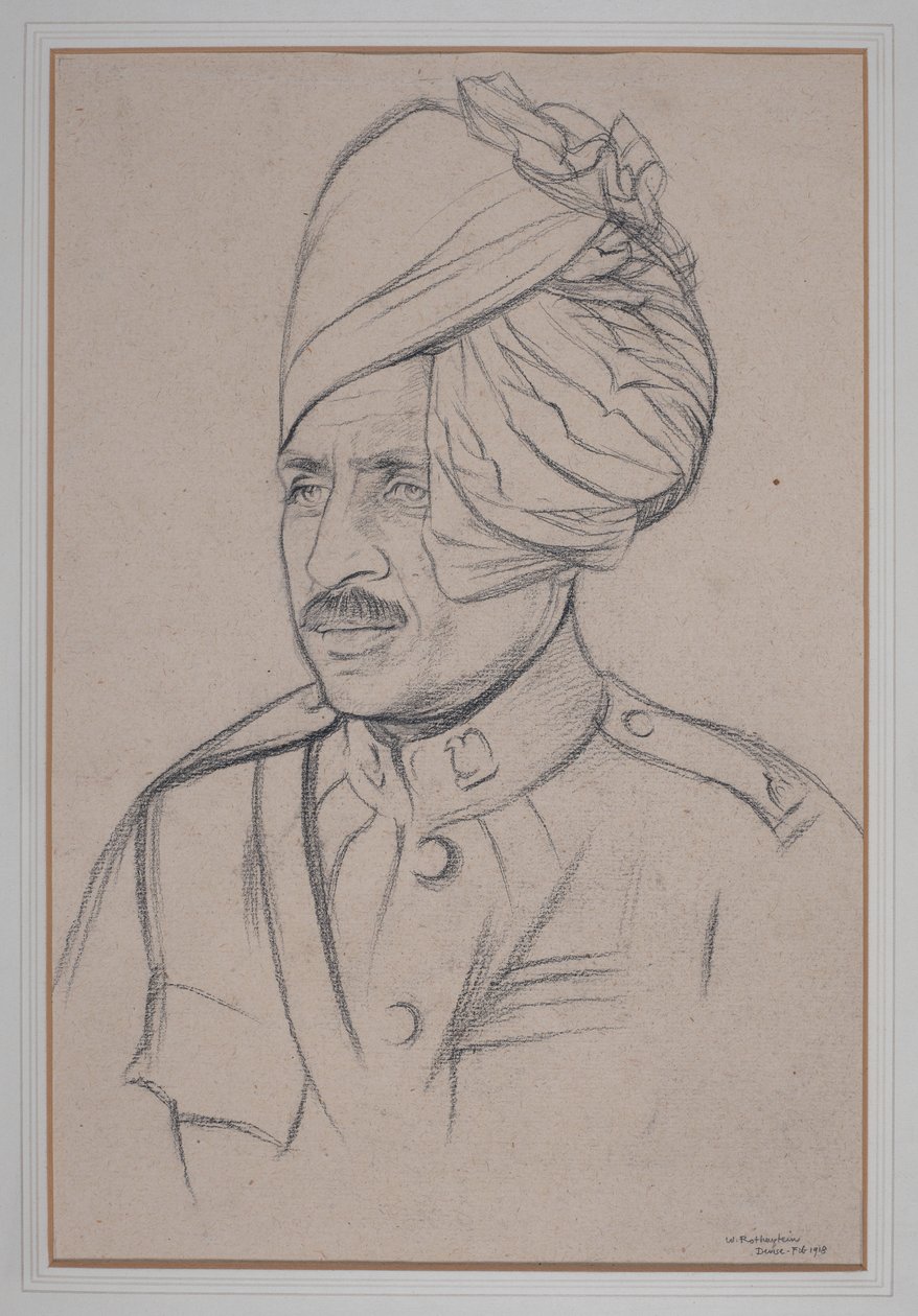 Indisk kavalerimann av William Rothenstein