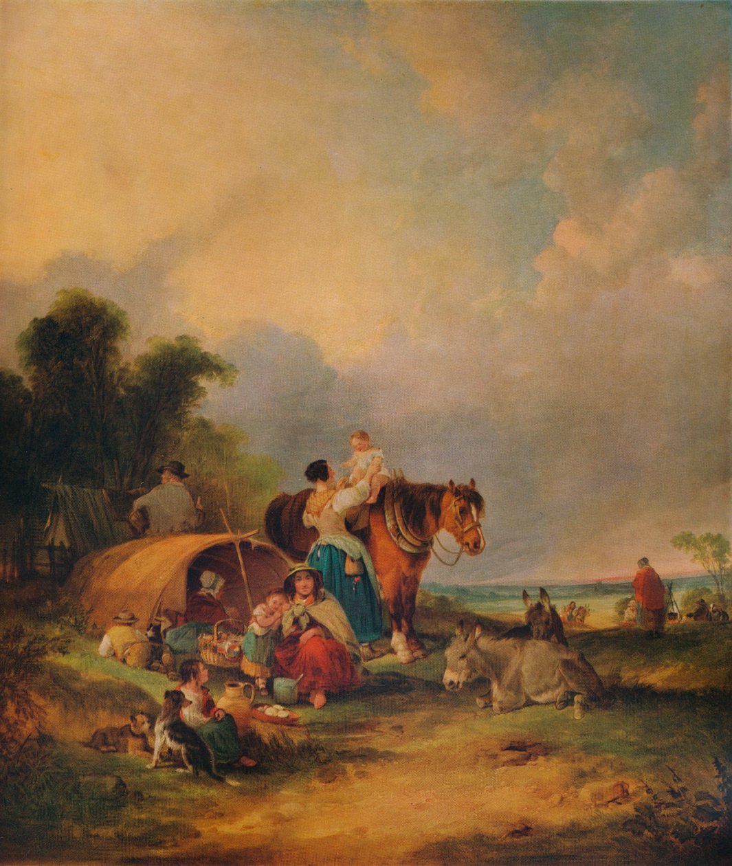 Et sigøynerleir, c1788 av William Shayer