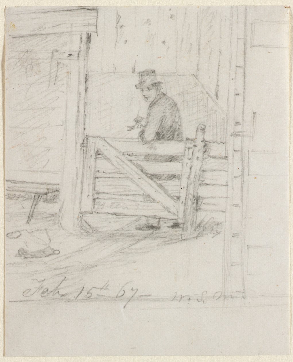 Hviler på gjerdet, 1867. av William Sidney Mount