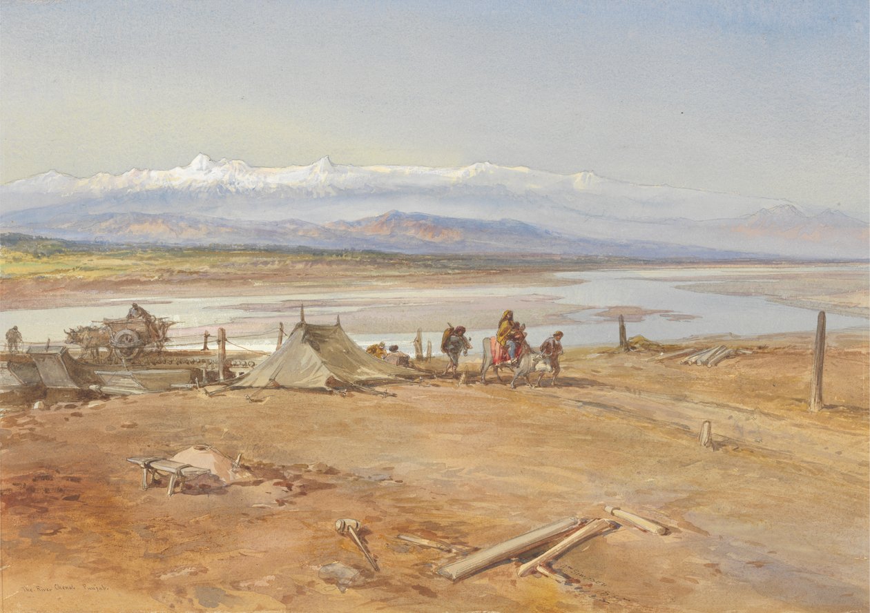 Elven Chenab, Punjab av William Simpson