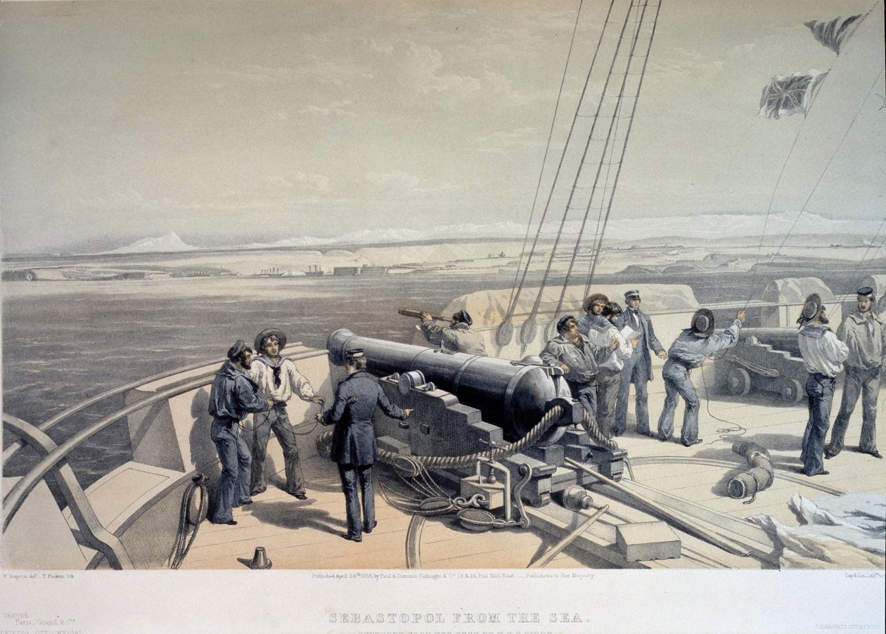 Utsikt over Sevastopol fra havet, 1855 av William Crimea Simpson